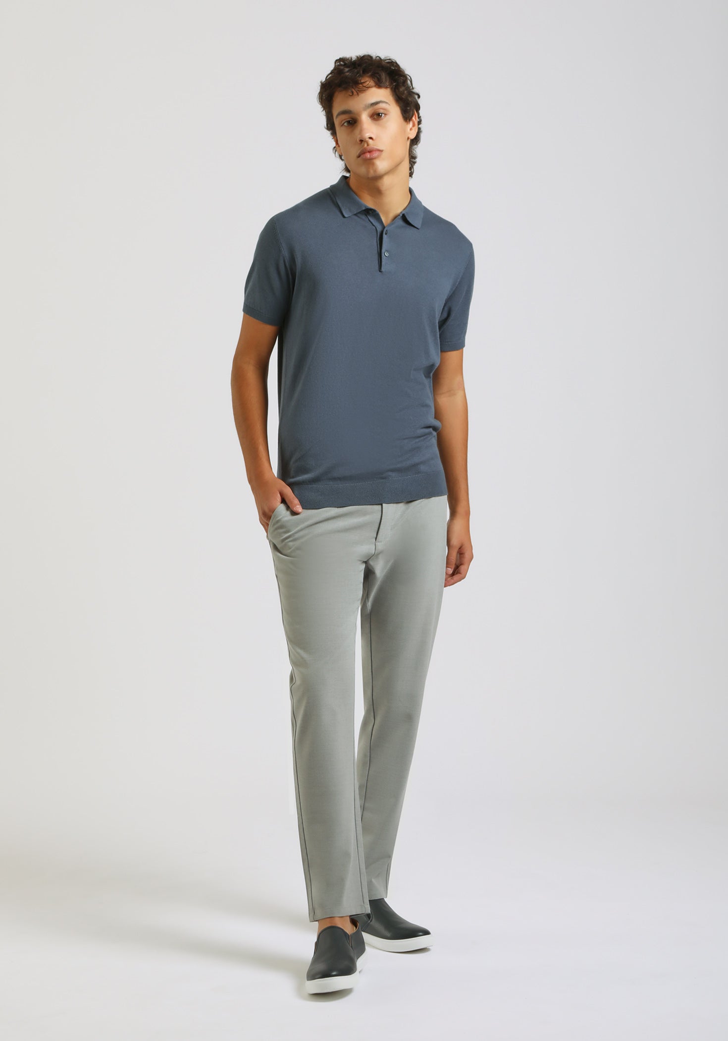 Polo in maglia|Colore:Denim
