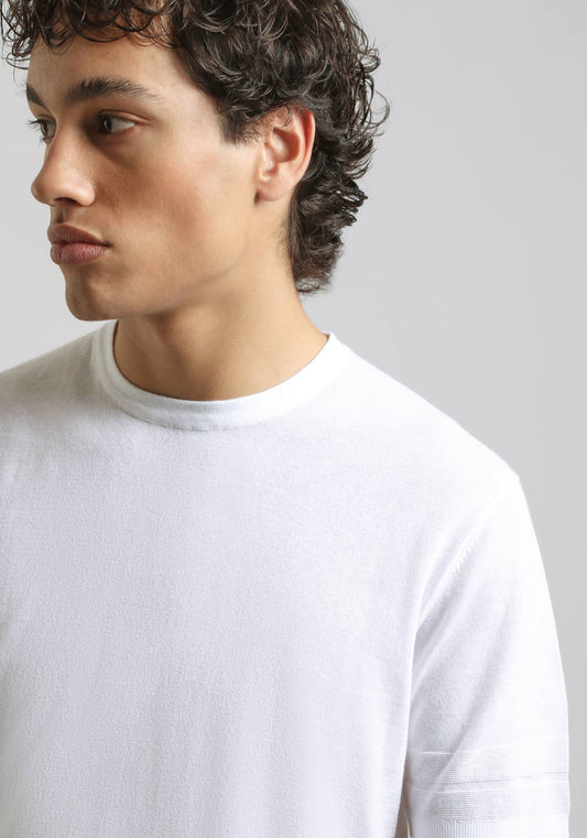 T-shirt in maglia|Colore:Bianco