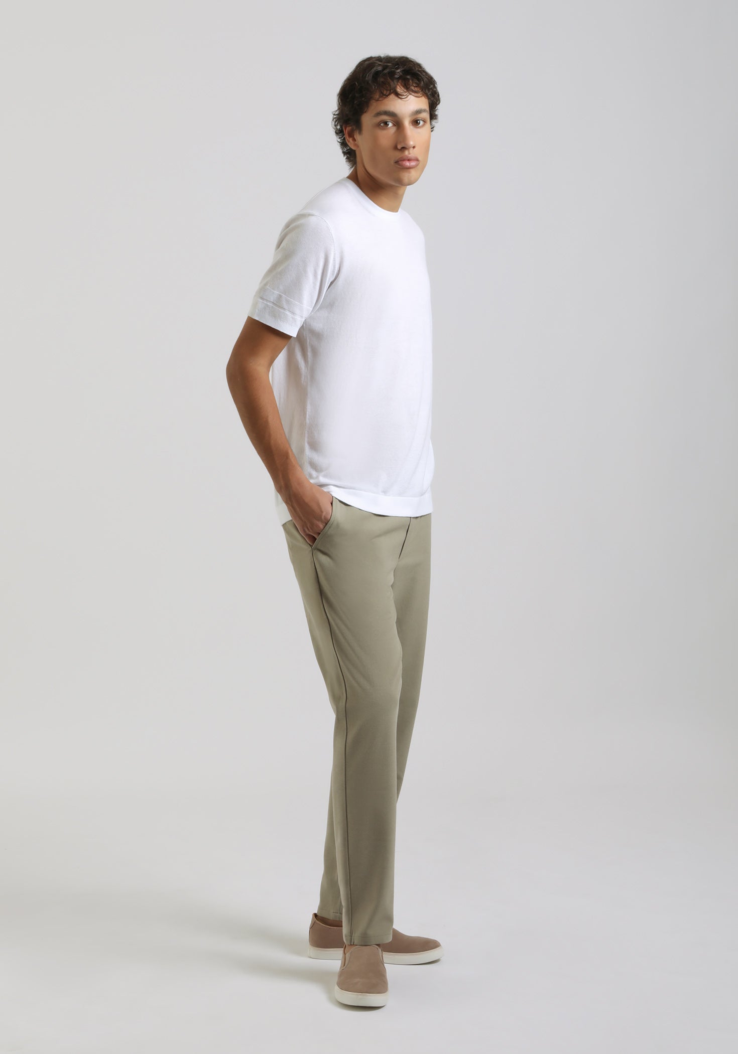 T-shirt in maglia|Colore:Bianco