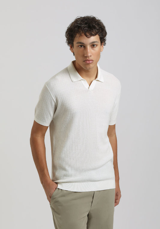 Polo in maglia|Colore:Off white