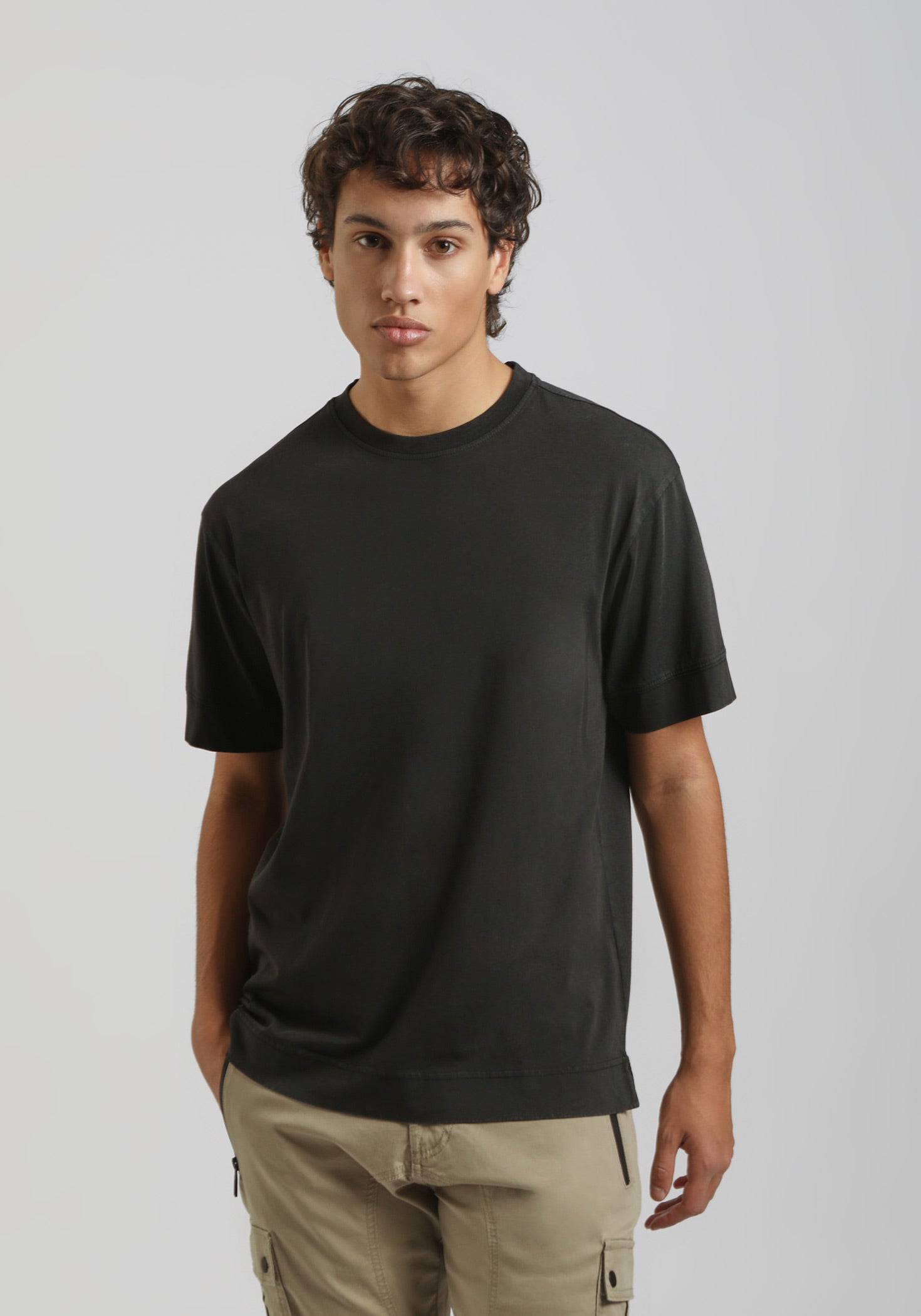 T-shirt strutturata 100% cotone|Colore:Nero