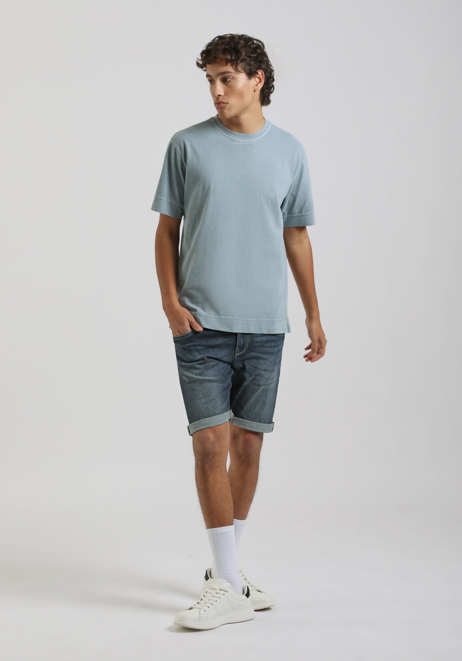 T-shirt strutturata 100% cotone|Colore:Polvere