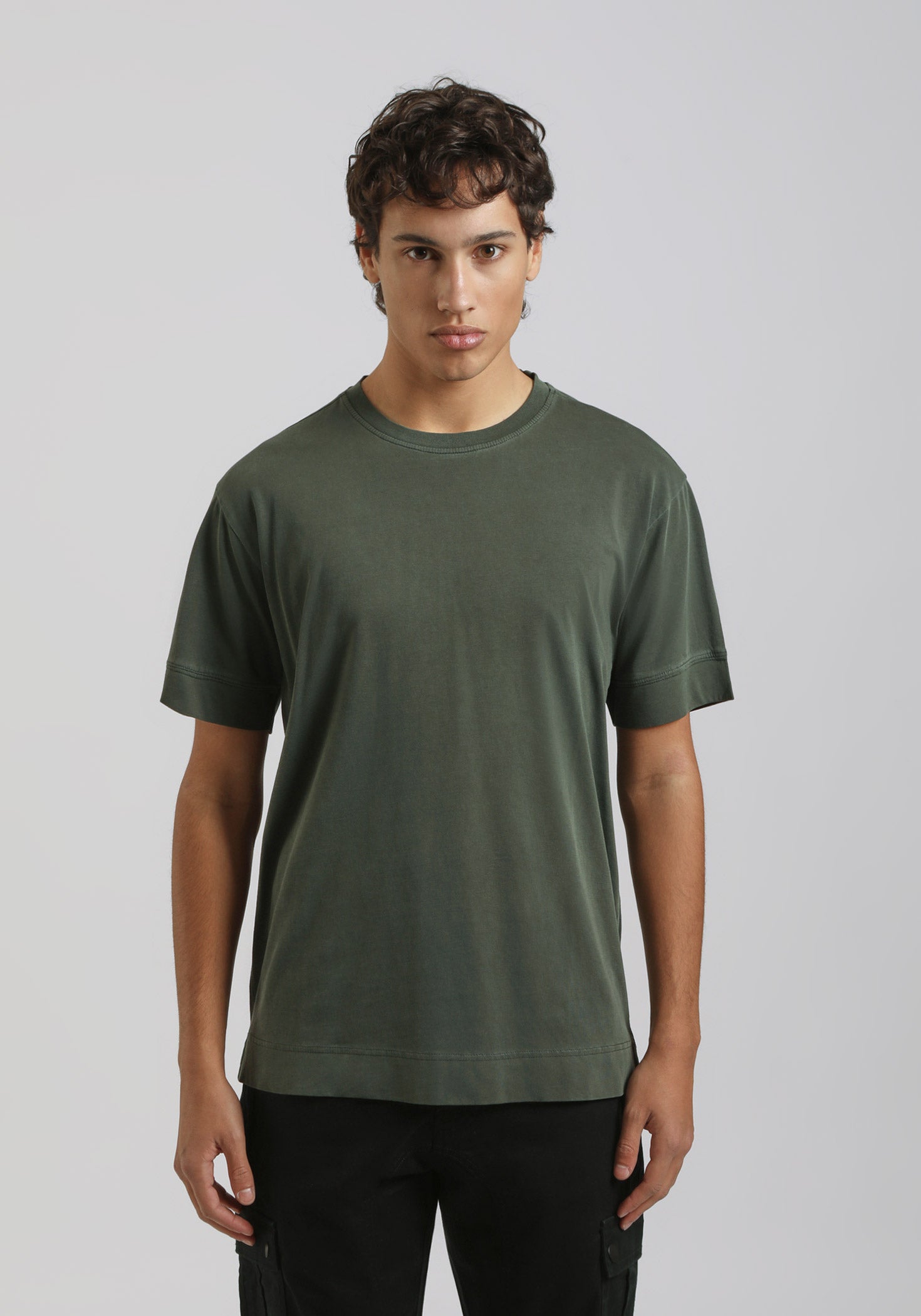T-shirt strutturata 100% cotone|Colore:Verde bosco