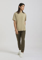 T-shirt effetto lavato con taschino|Colore:Corda