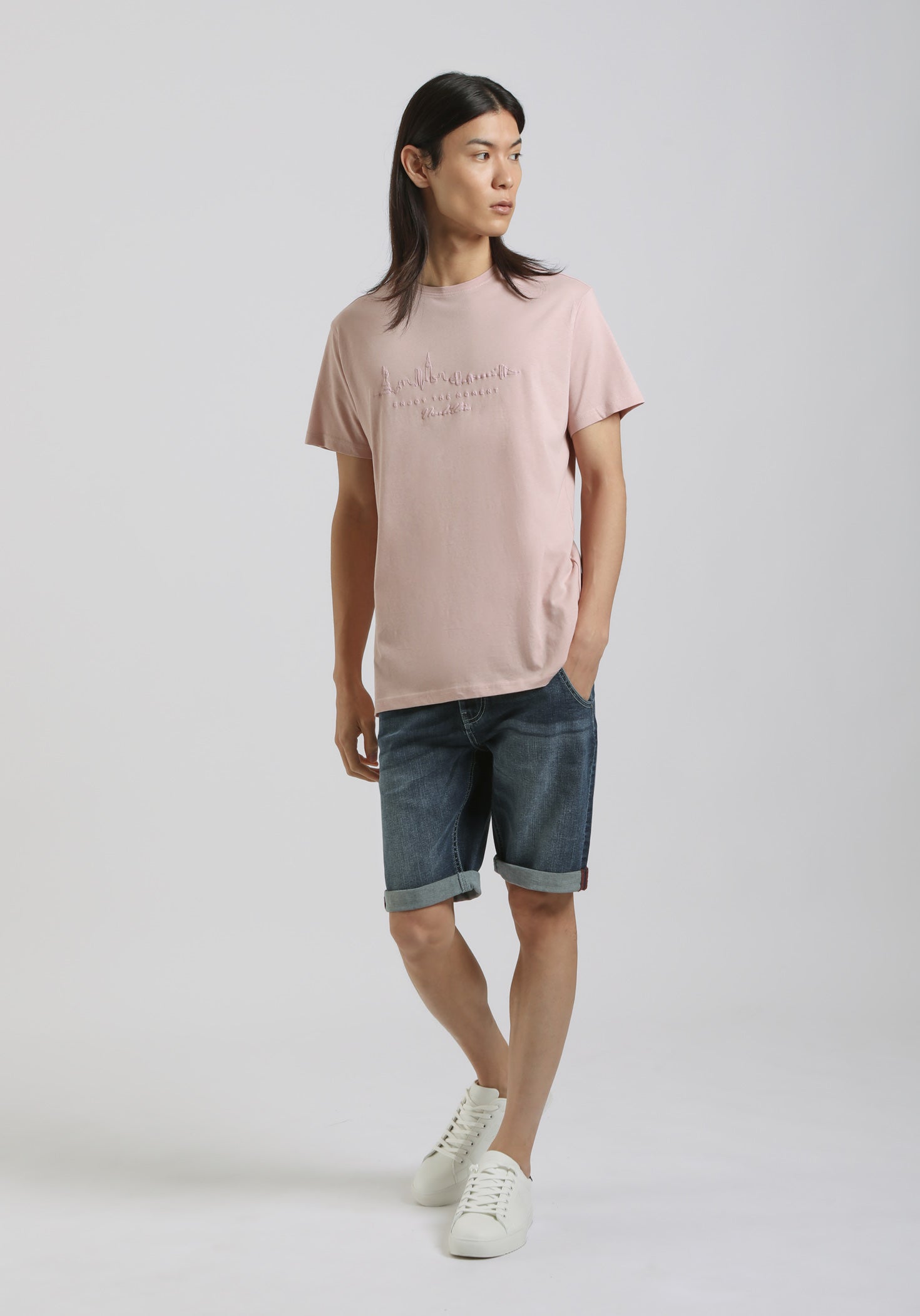 T-shirt con stampa|Colore:Rosa medio