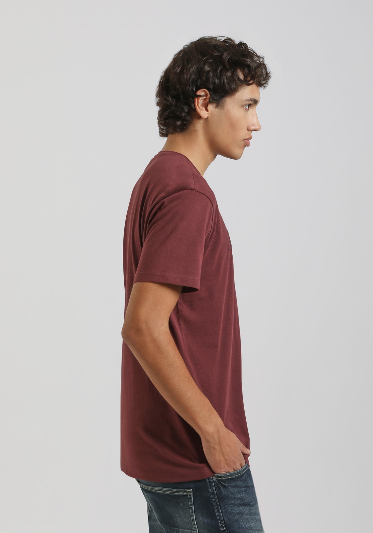 T-shirt con stampa|Colore:Rubino