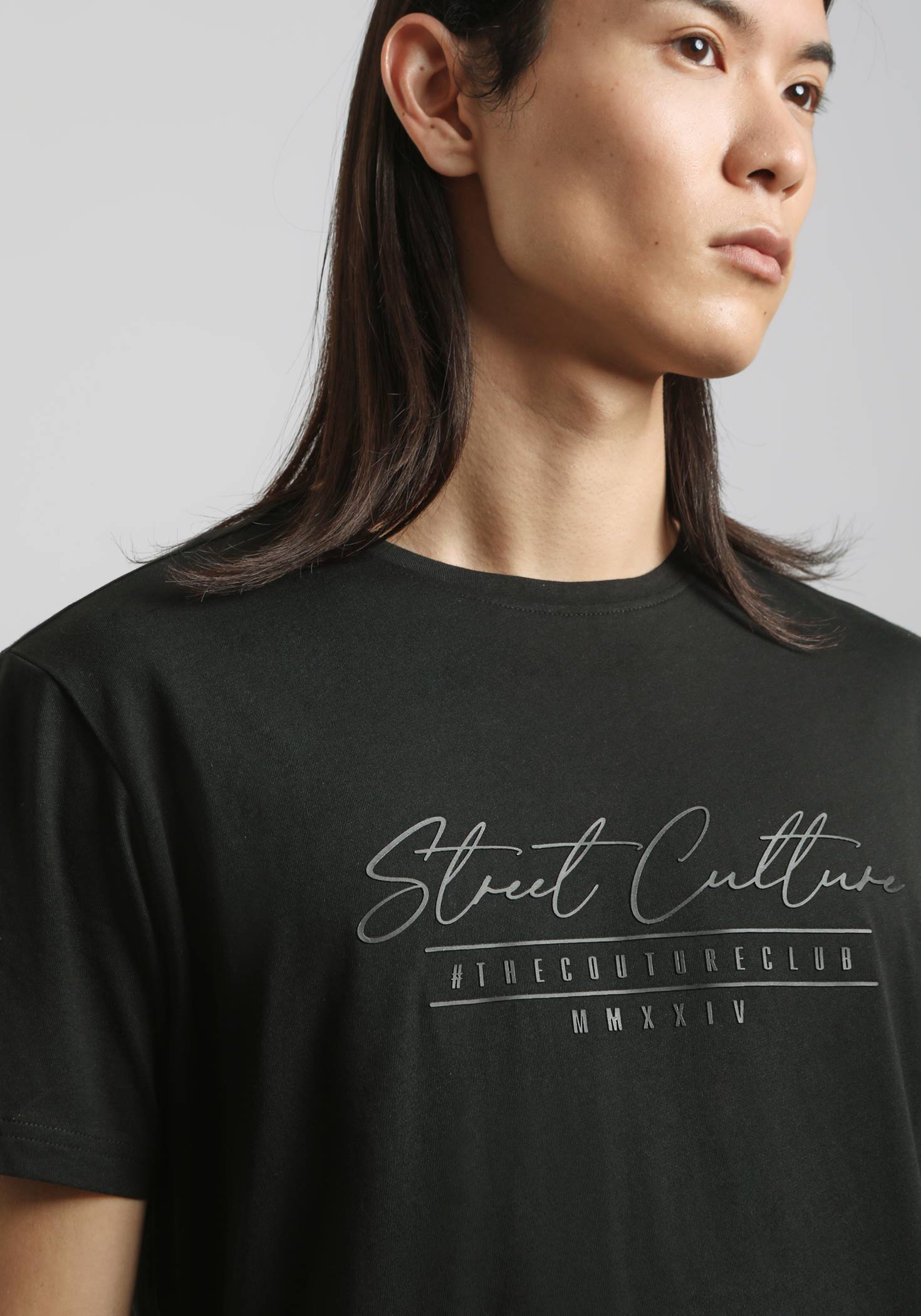 T-shirt 100% cotone con stampa|Colore:Nero