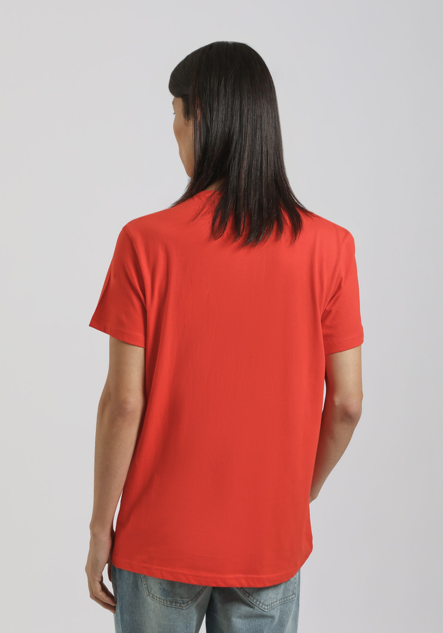 T-shirt 100% cotone con stampa|Colore:Corallo