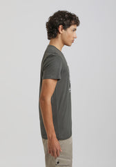 T-shirt 100% cotone con stampa|Colore:Grigio scuro