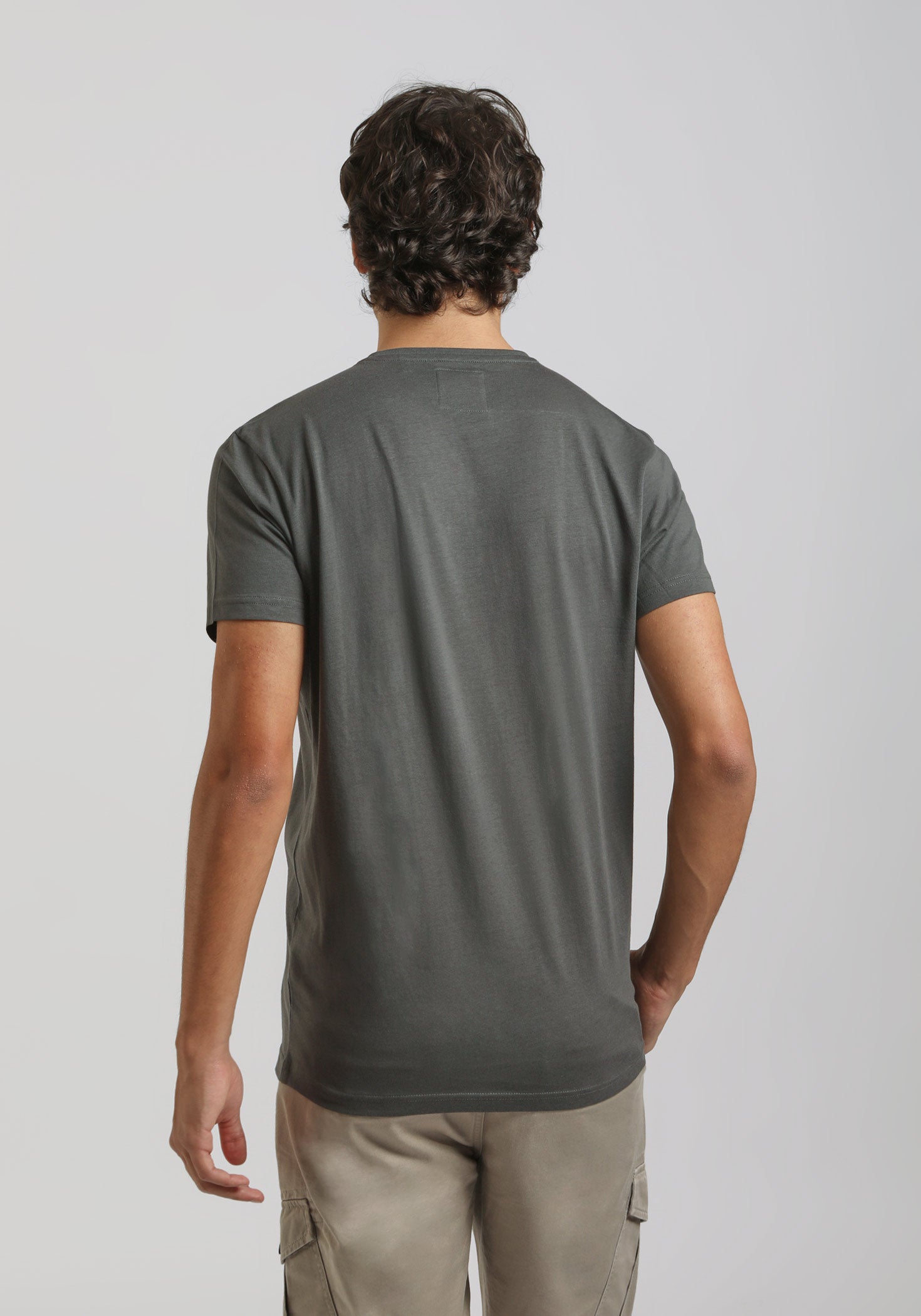 T-shirt 100% cotone con stampa|Colore:Grigio scuro