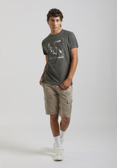 T-shirt 100% cotone con stampa|Colore:Grigio scuro