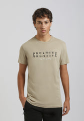 T-shirt 100% cotone con stampa|Colore:Beige