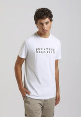 T-shirt 100% cotone con stampa|Colore:Bianco