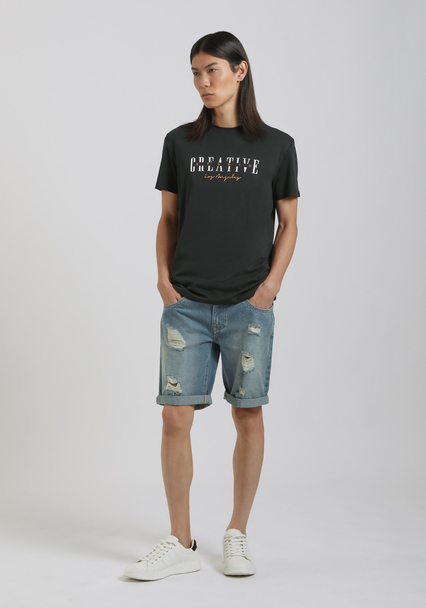 T-shirt 100% cotone con stampa|Colore:Blue
