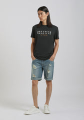 T-shirt 100% cotone con stampa|Colore:Blue