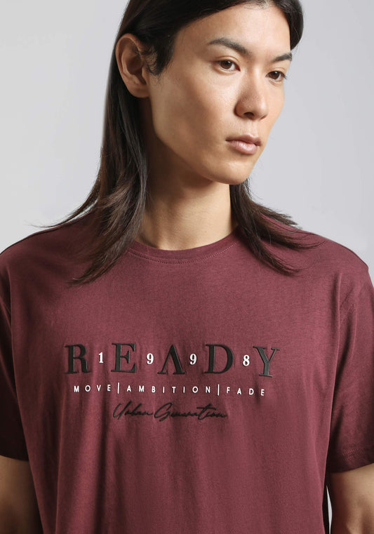 T-shirt 100% cotone con stampa|Colore:Rubino