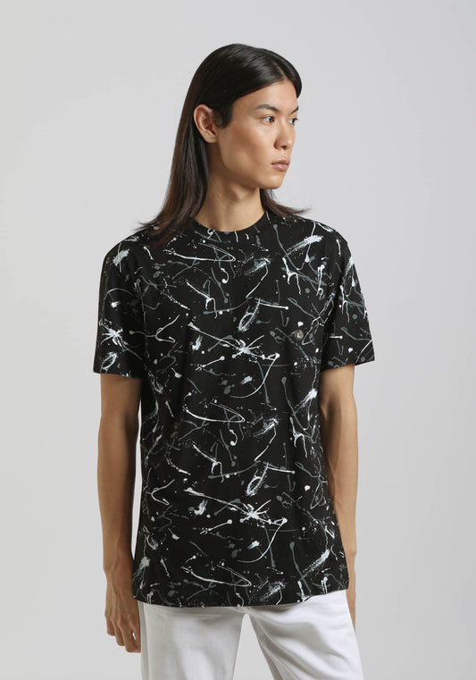 T-shirt fantasia 100% cotone|Colore:Nero