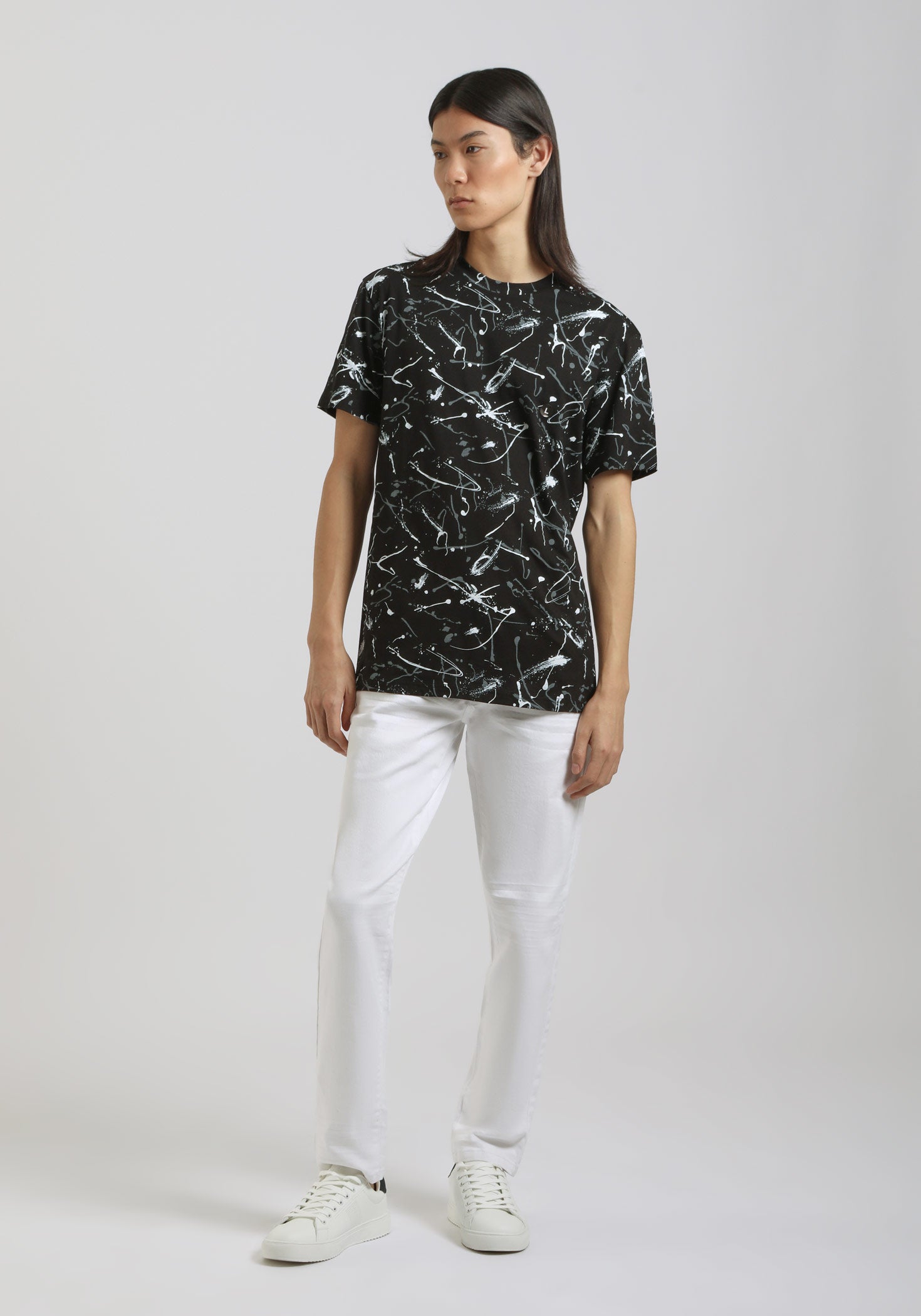 T-shirt fantasia 100% cotone|Colore:Nero