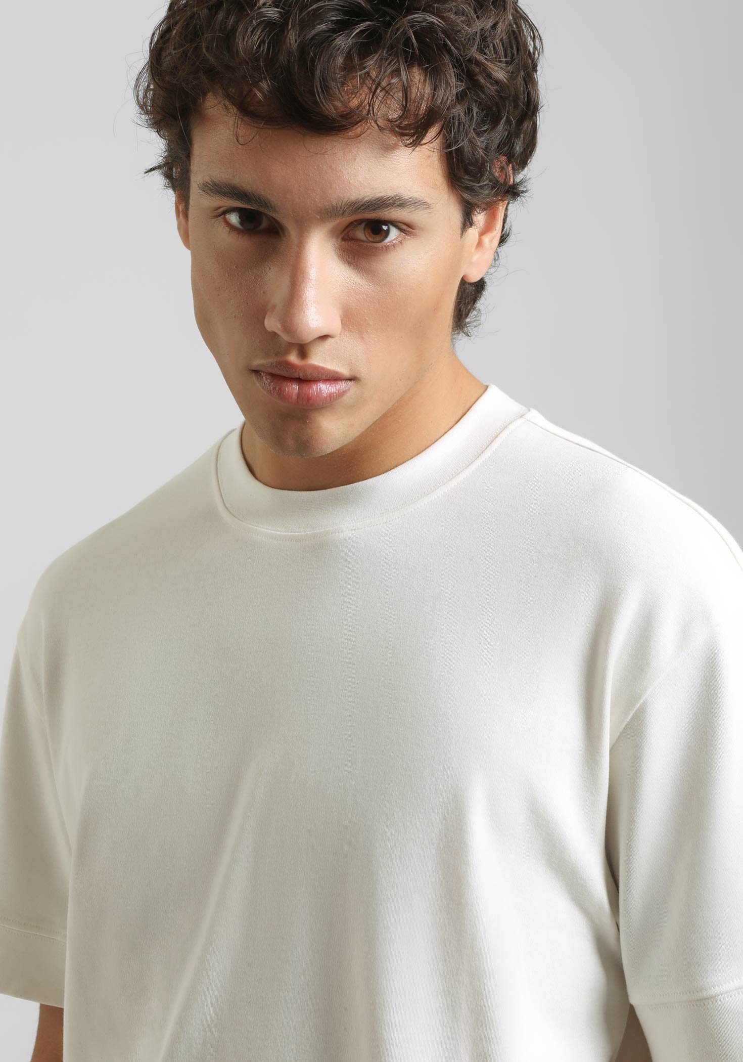 T-shirt over 100% cotone|Colore:Off white