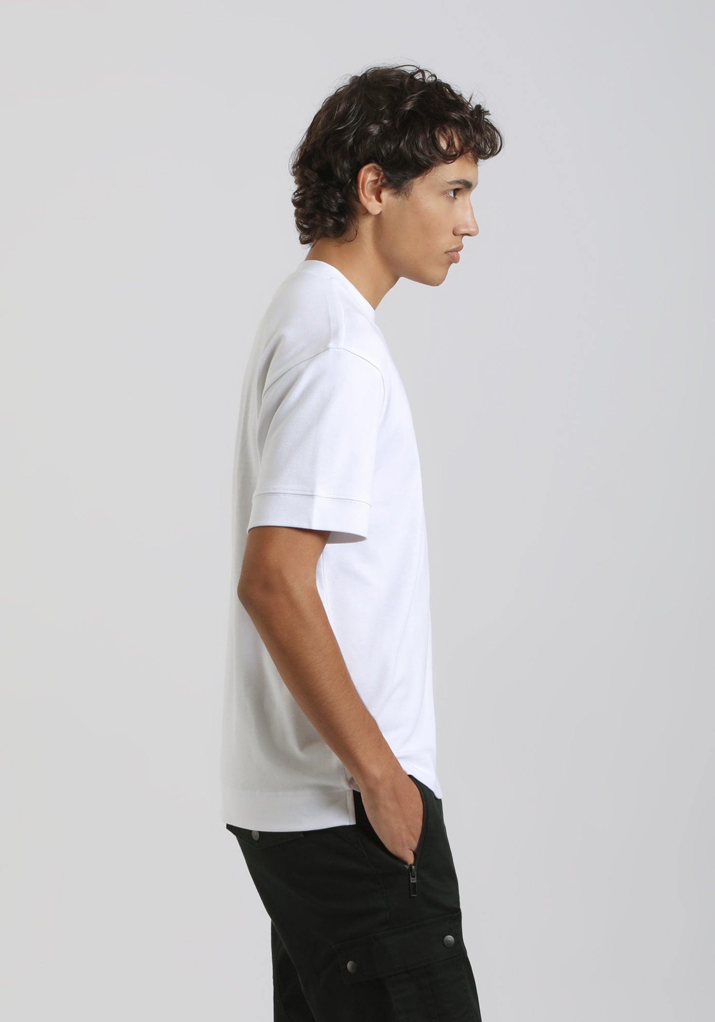 T-shirt over con stampa|Colore:Bianco