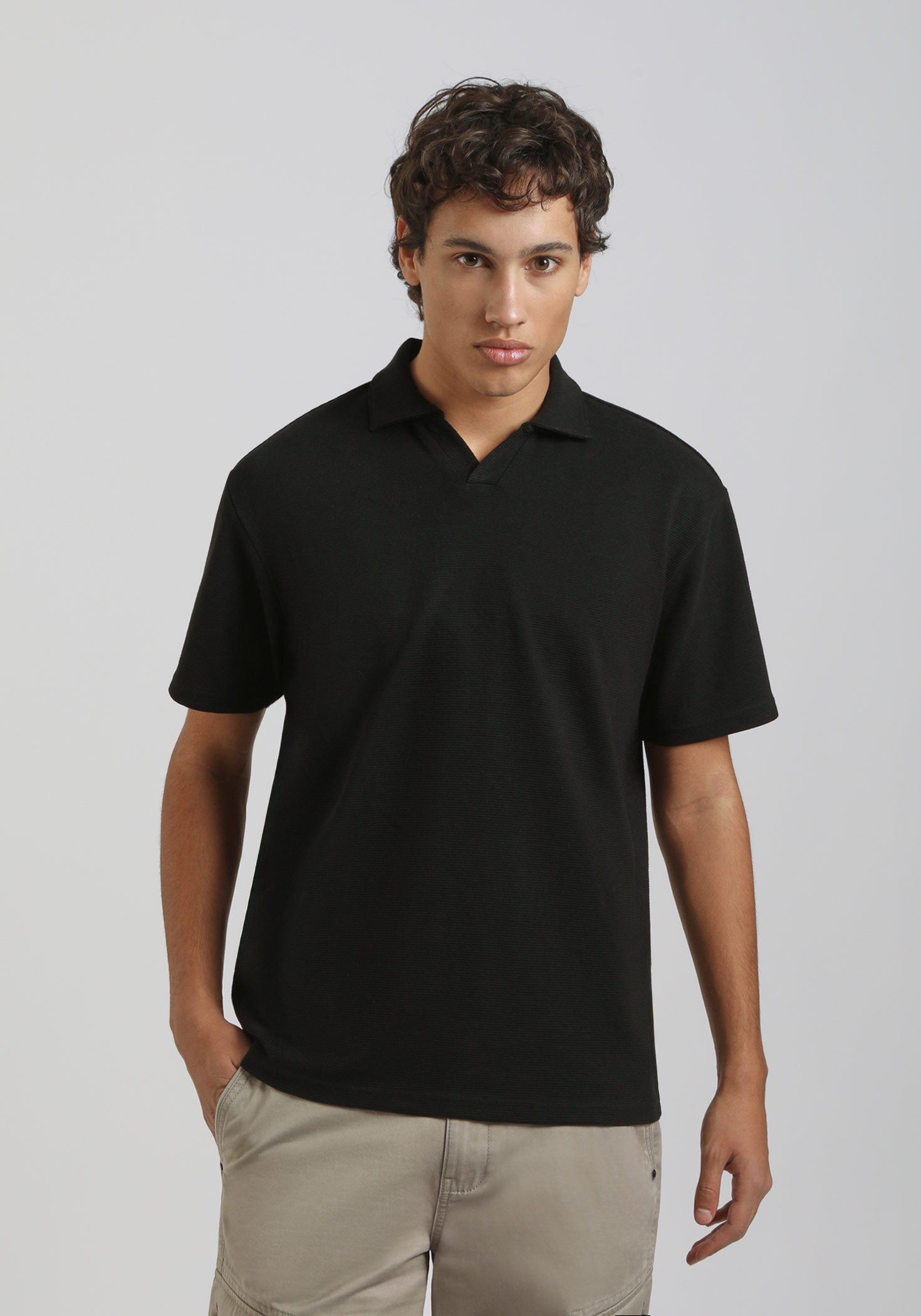 Polo strutturata|Colore:Nero