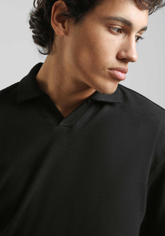 Polo strutturata|Colore:Nero