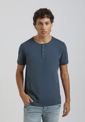 T-shirt collo serafino|Colore:Jeans