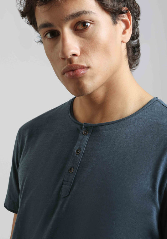 T-shirt collo serafino|Colore:Jeans