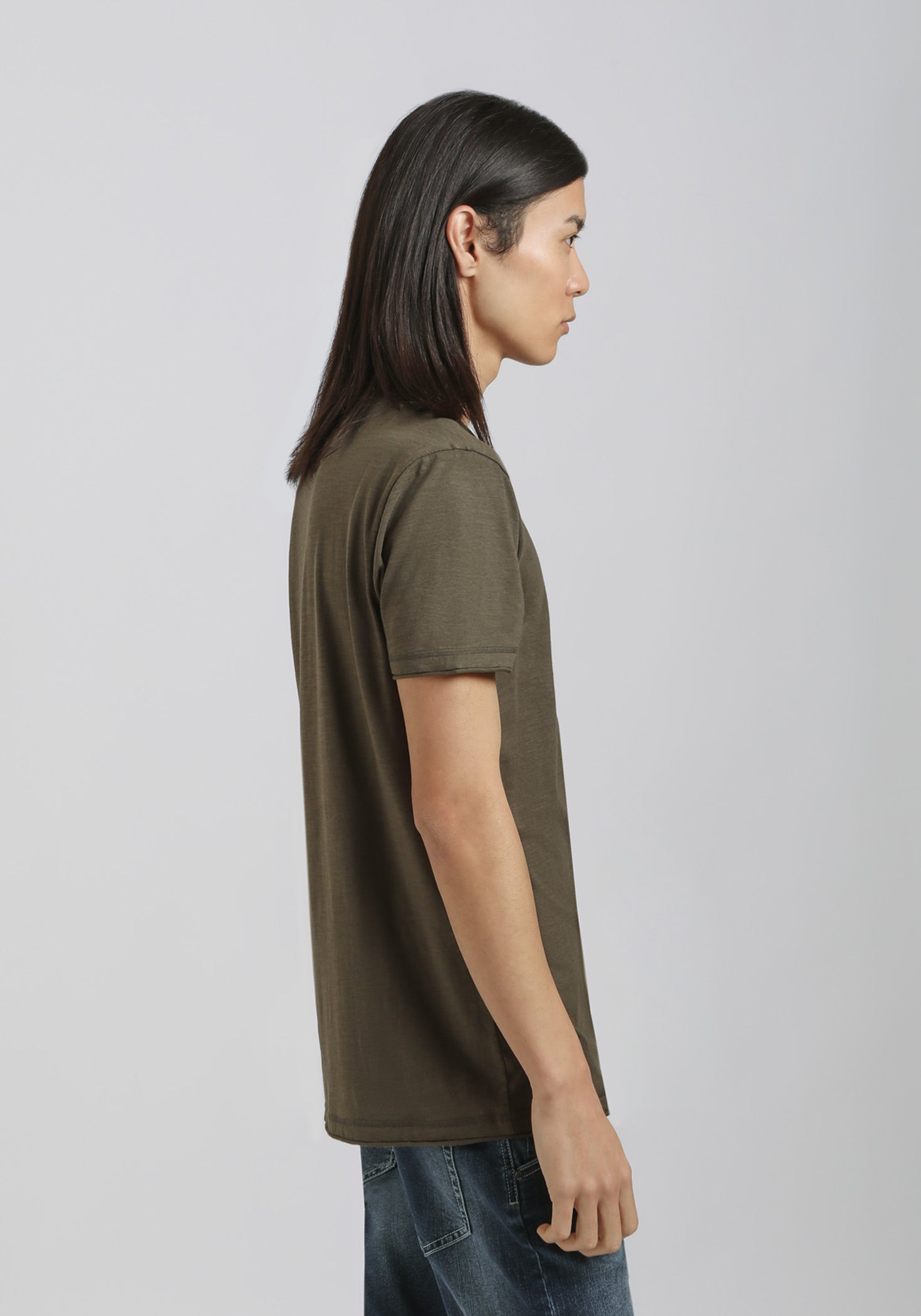 T-shirt collo serafino|Colore:Verde bosco