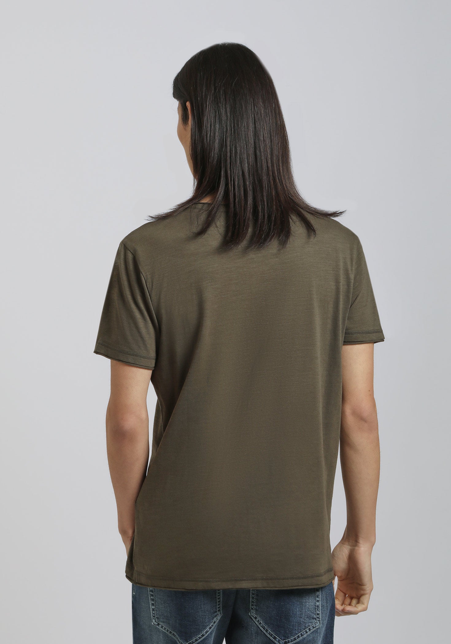 T-shirt collo serafino|Colore:Verde bosco