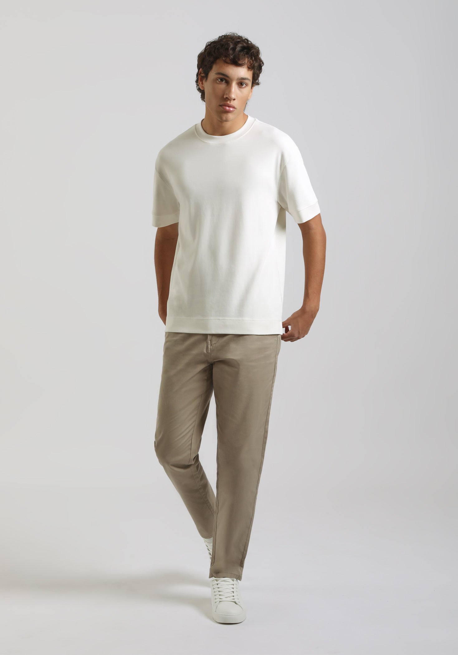 Pantaloni chino in cotone|Colore:Sabbia