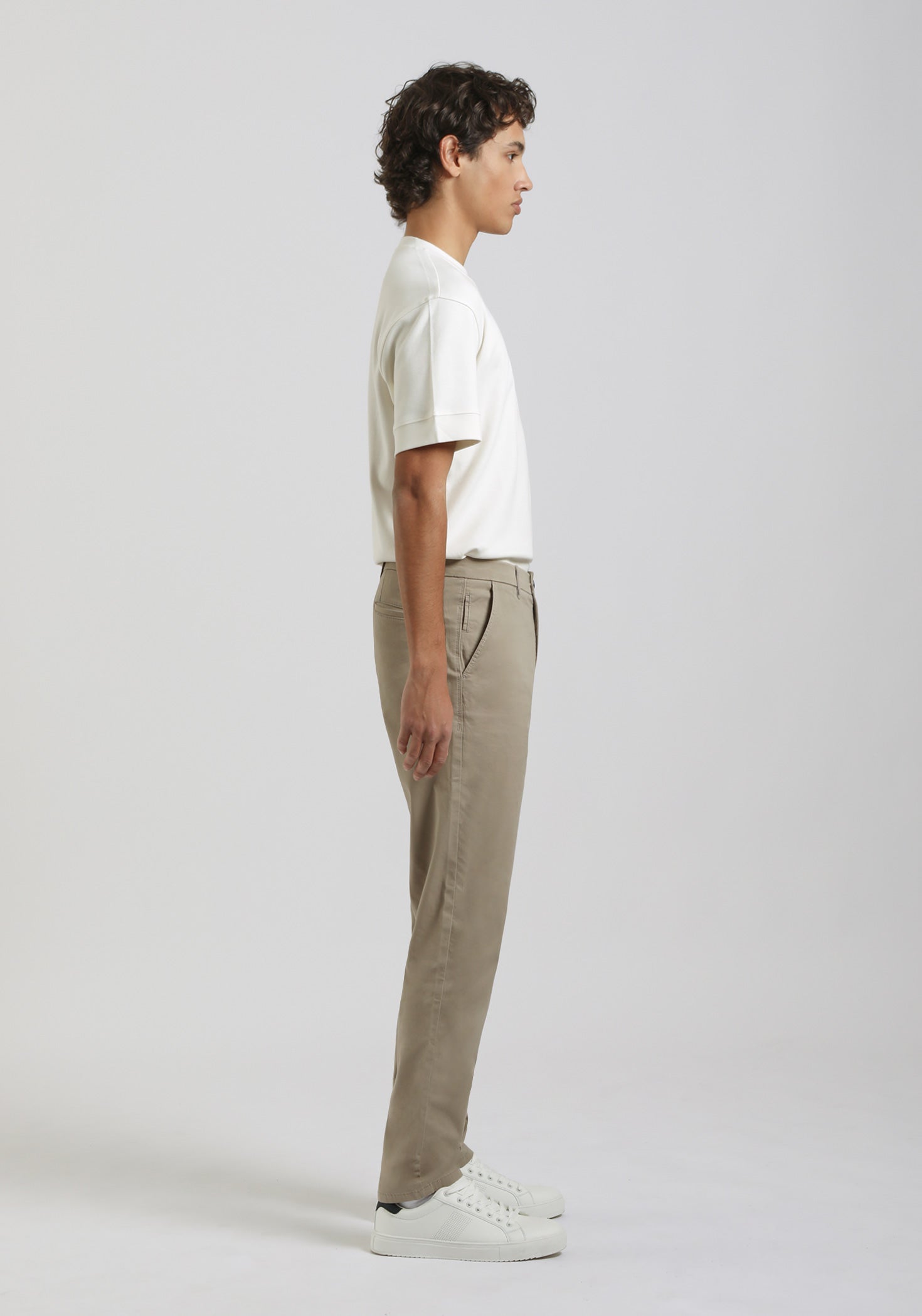 Pantaloni chino in cotone|Colore:Sabbia