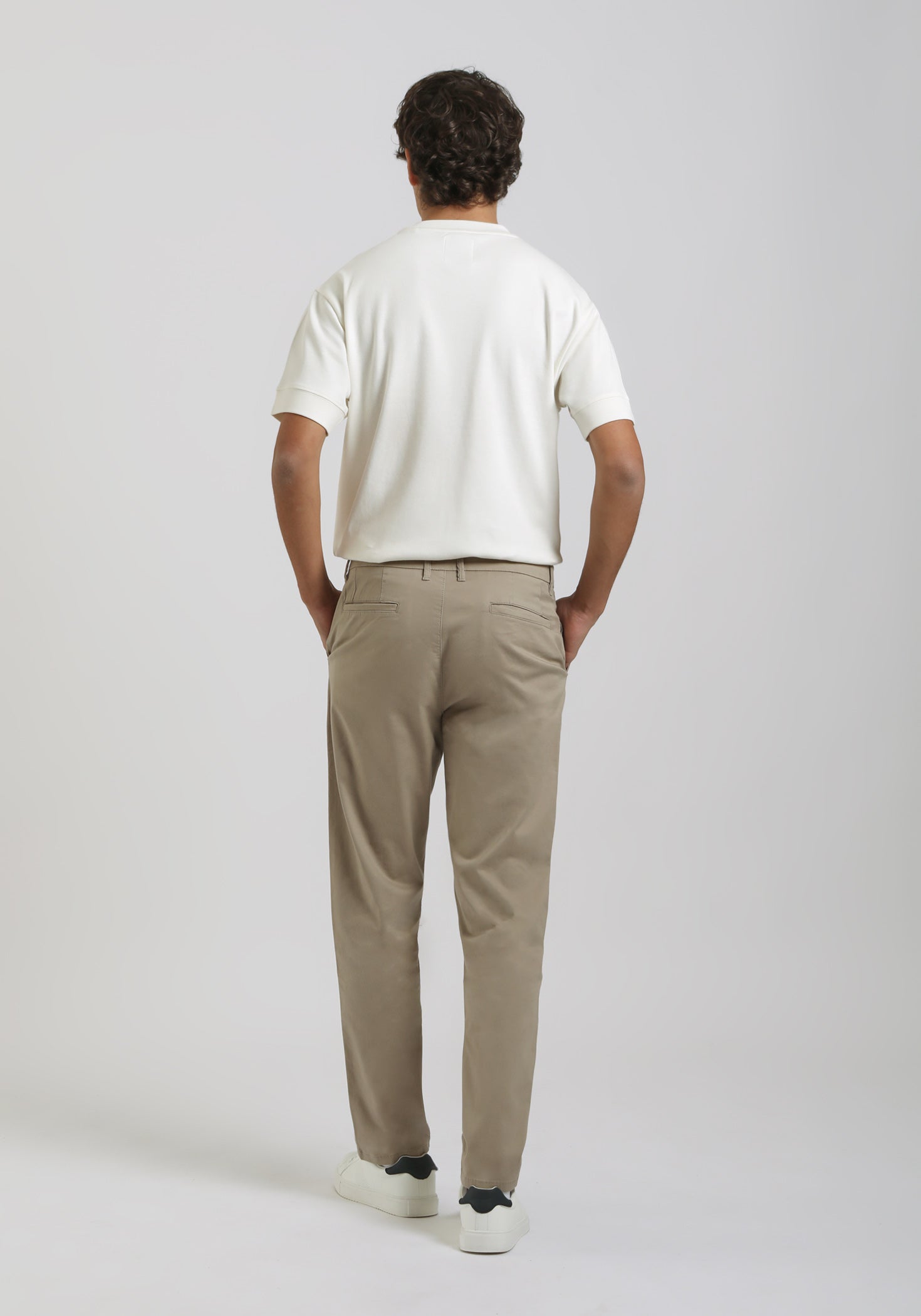 Pantaloni chino in cotone|Colore:Sabbia