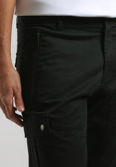 Pantaloni cargo in cotone|Colore:Nero