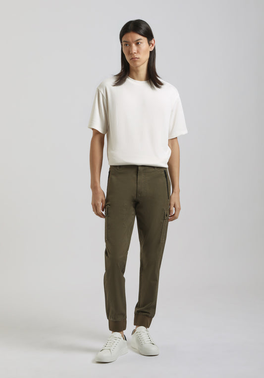 Pantaloni cargo in cotone|Colore:Salvia