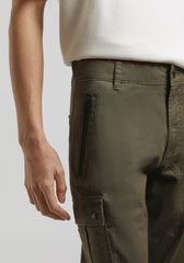 Pantaloni cargo in cotone|Colore:Salvia