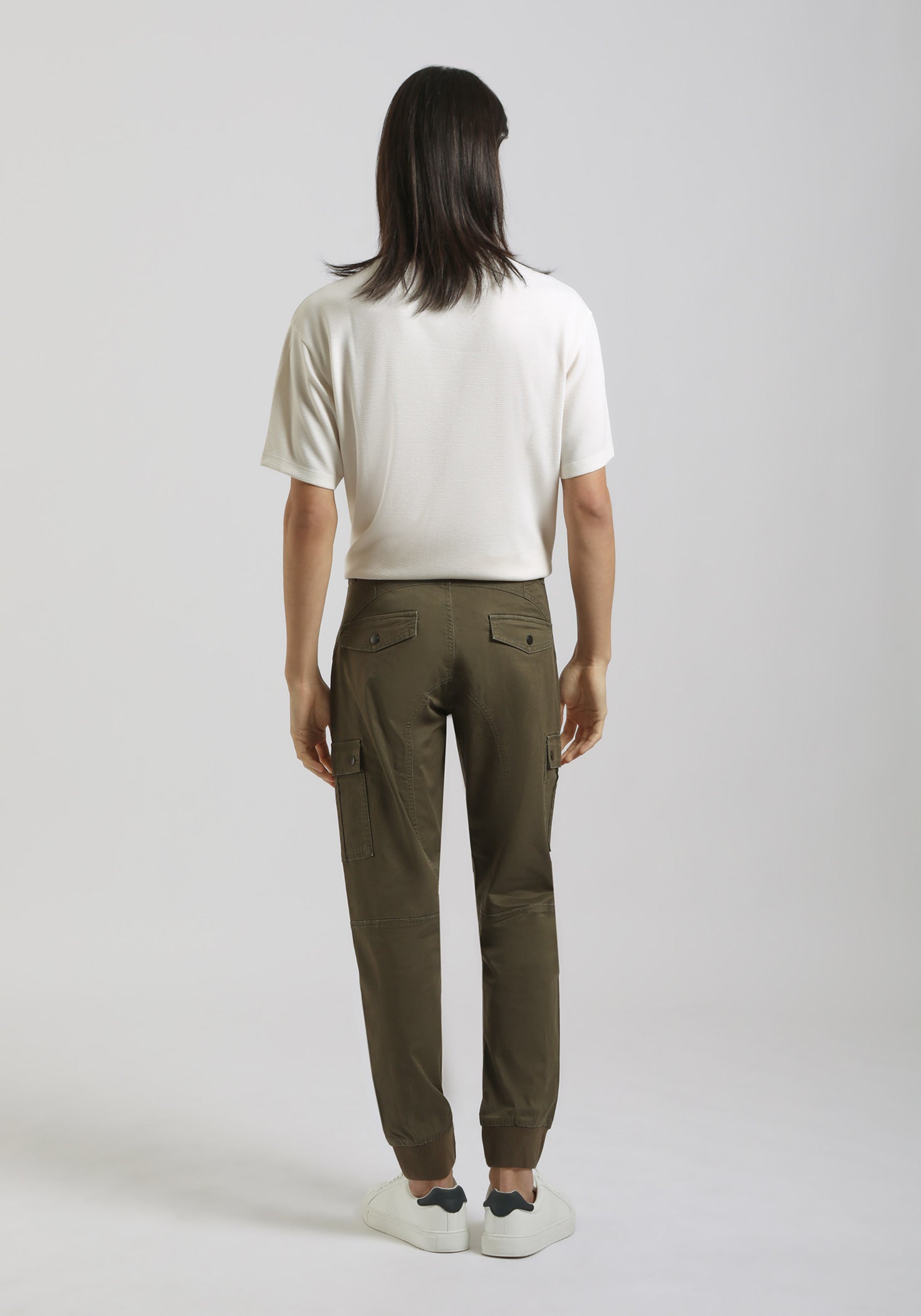 Pantaloni cargo in cotone|Colore:Salvia