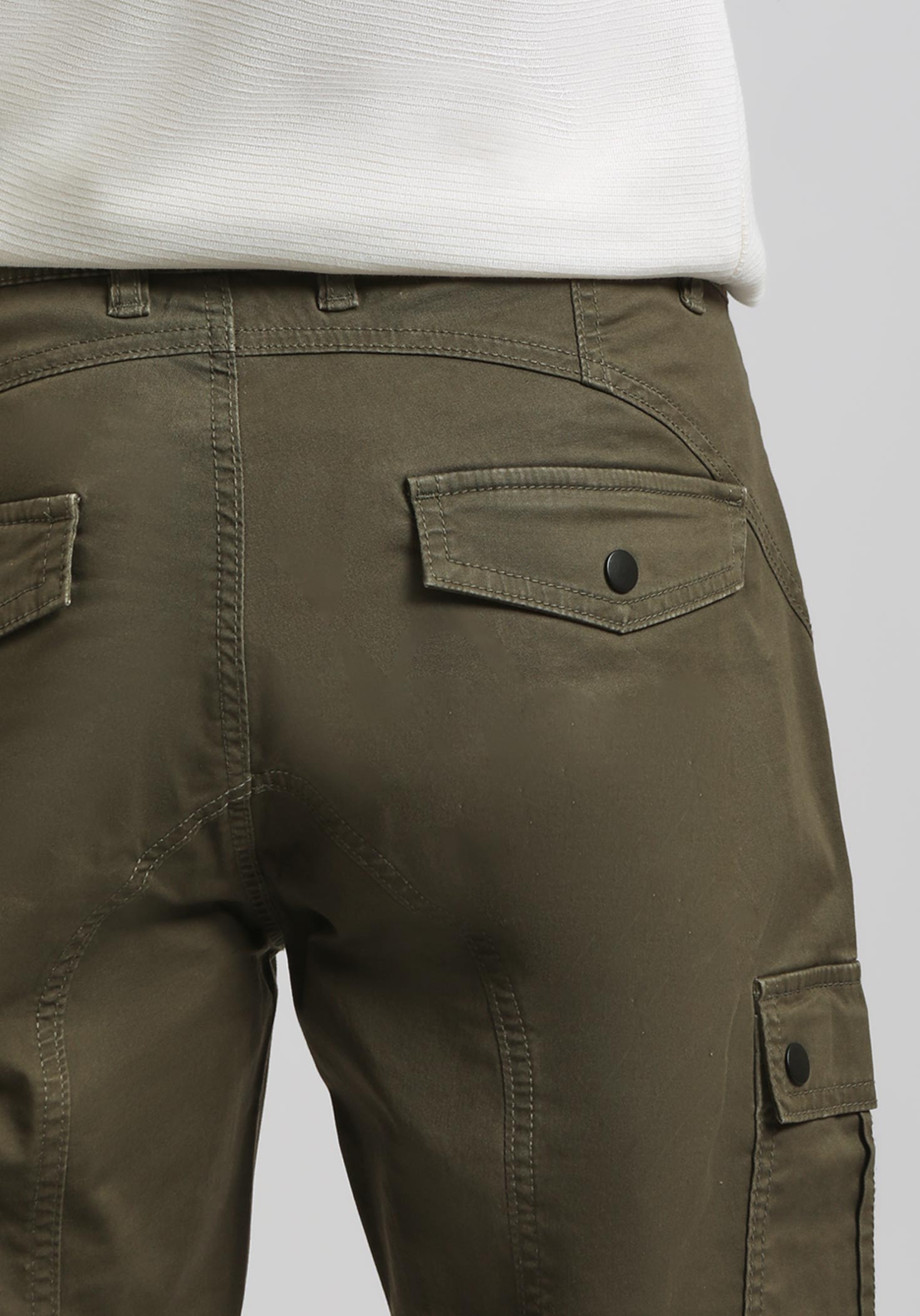 Pantaloni cargo in cotone|Colore:Salvia