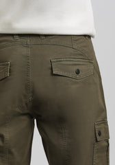 Pantaloni cargo in cotone|Colore:Salvia
