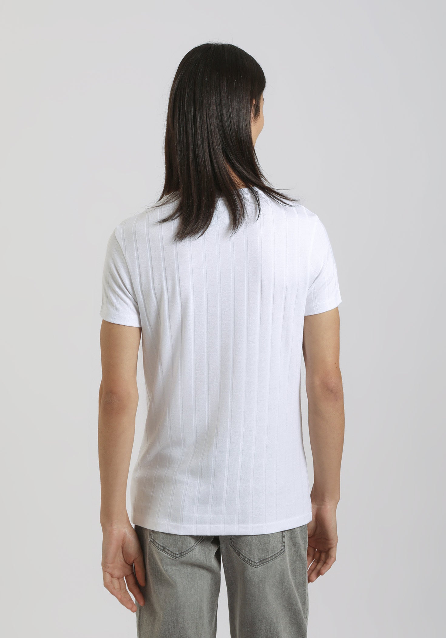 T-shirt viscosa a coste|Colore:Bianco