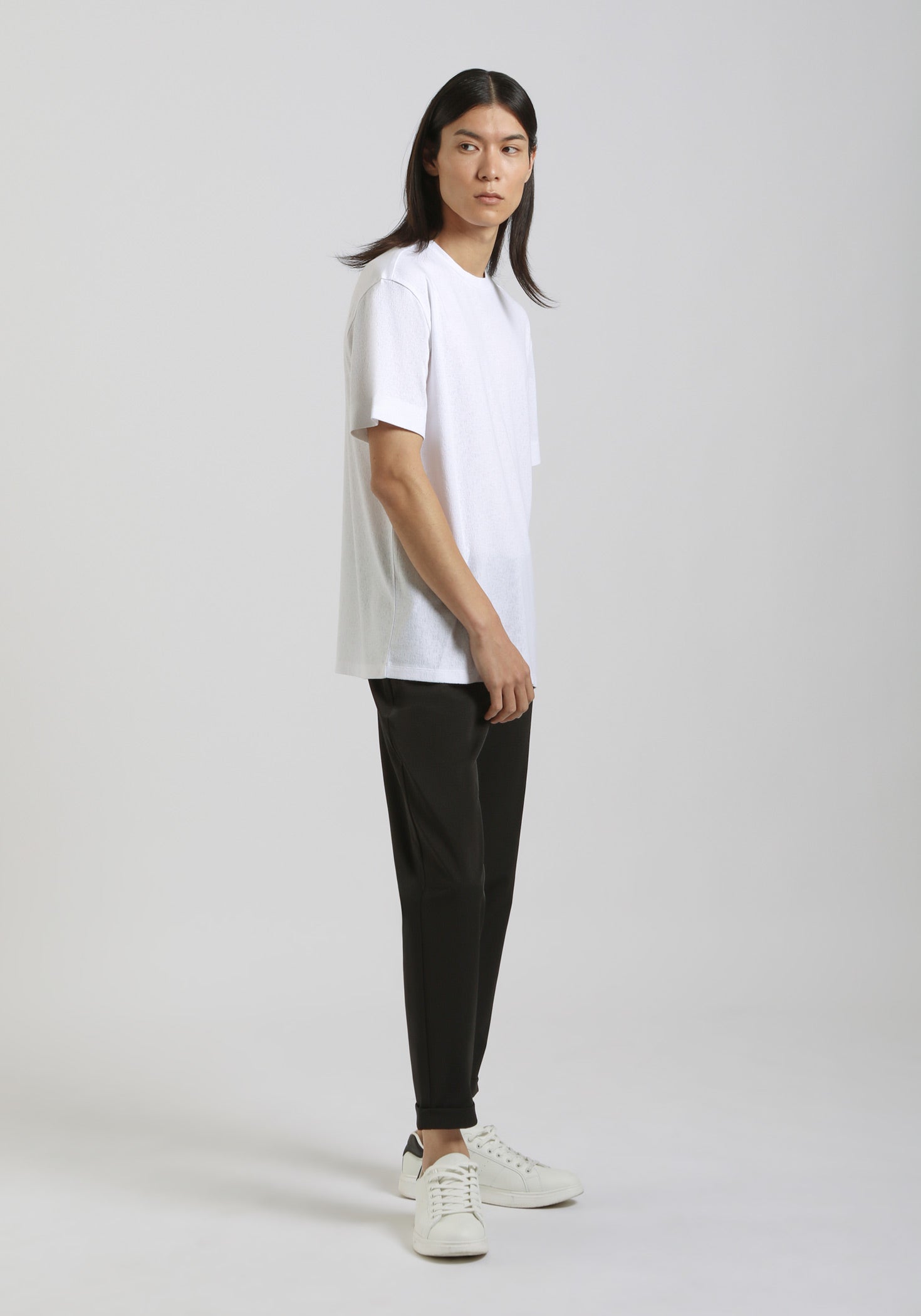 T-shirt strutturata morbida|Colore:Bianco