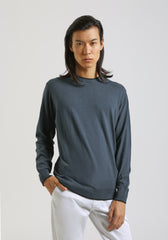 Maglia girocollo doppio collo|Colore:Denim