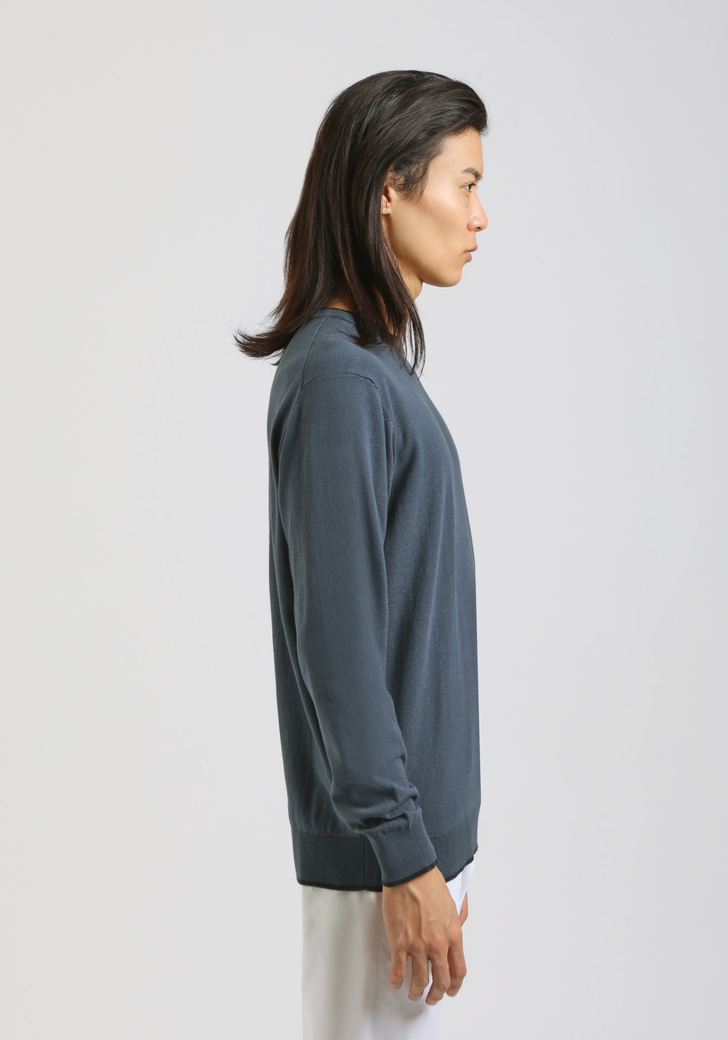 Maglia girocollo doppio collo|Colore:Denim