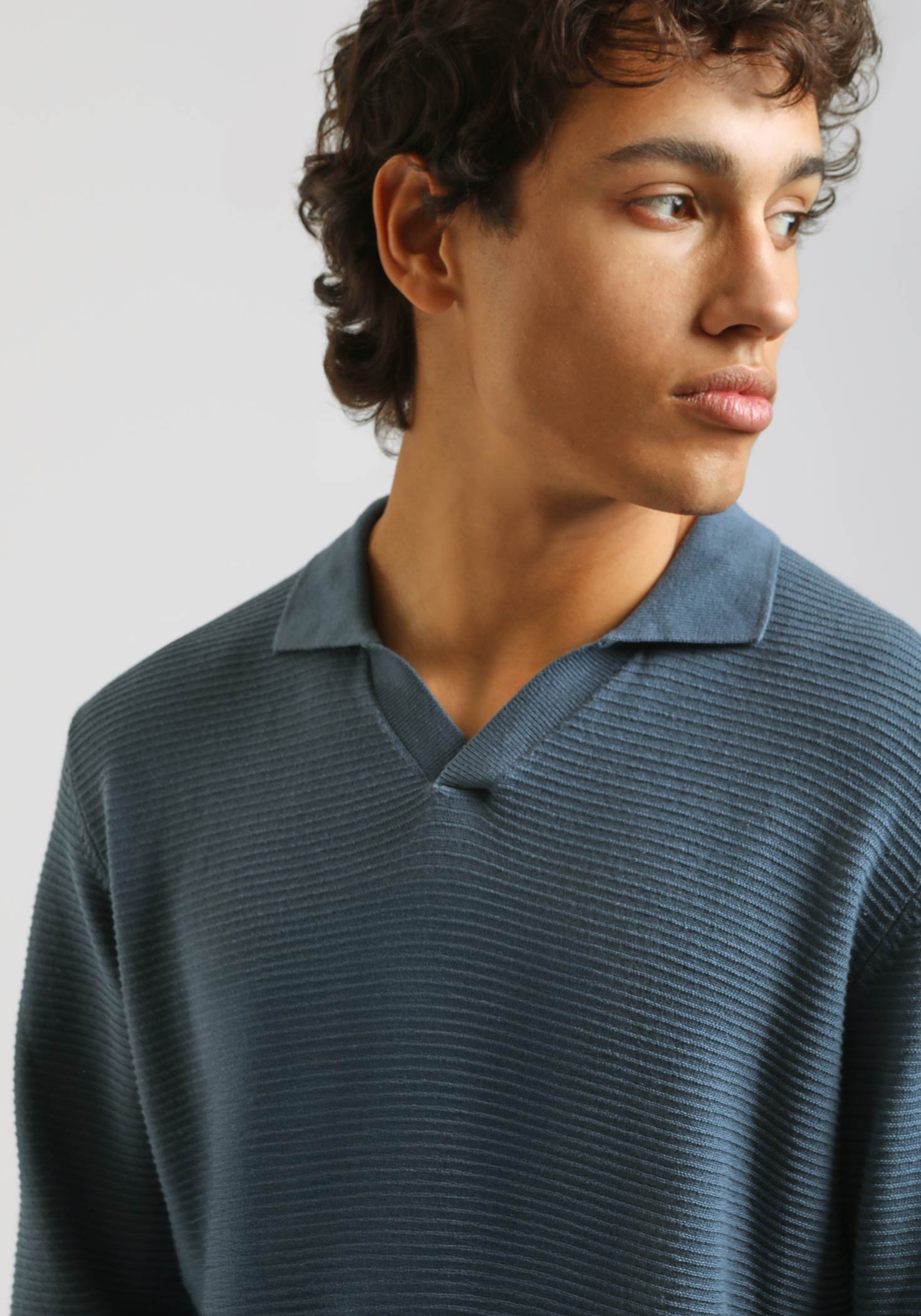 Polo manica lunga|Colore:Ciano