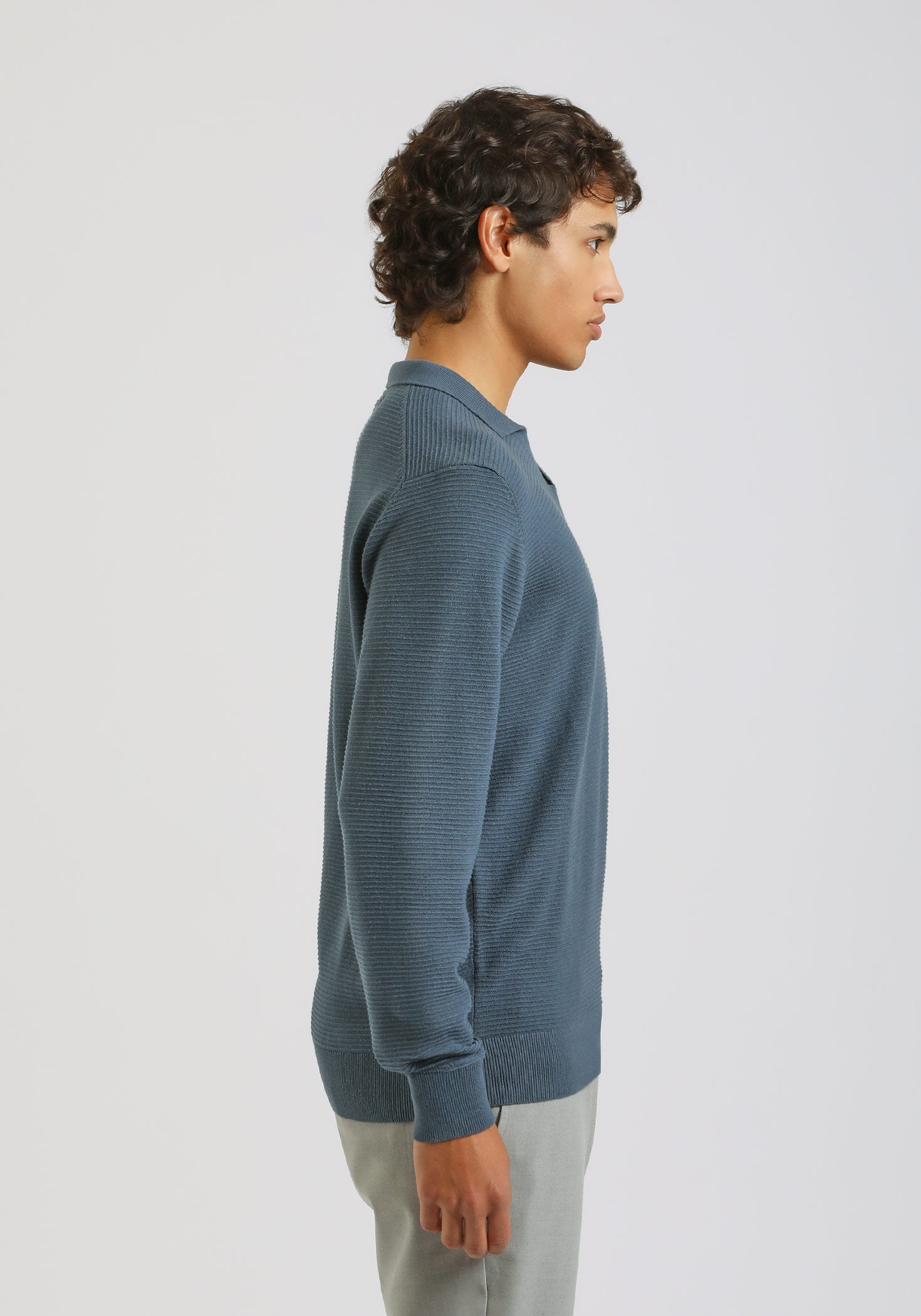 Polo manica lunga|Colore:Ciano