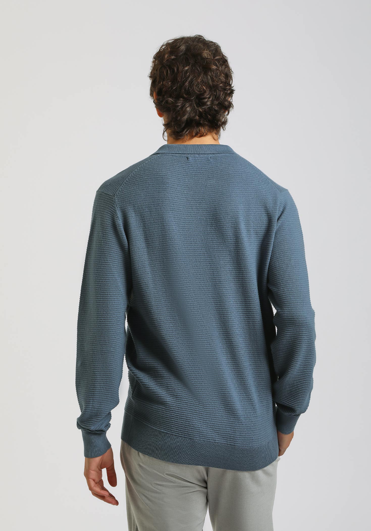 Polo manica lunga|Colore:Ciano