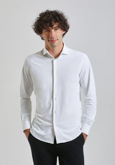 Camicia manica lunga tinta unita|Colore:Bianco