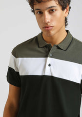 Polo colorblock|Colore:Verde bosco