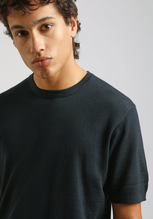 T-shirt in maglia|Colore:Blue