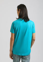 T-shirt 100% cotone con stampa|Colore:Turchese